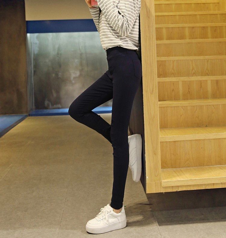 大人気 ハイウエスト 美脚パンツ Lサイズ 脚長 黒 スキニー