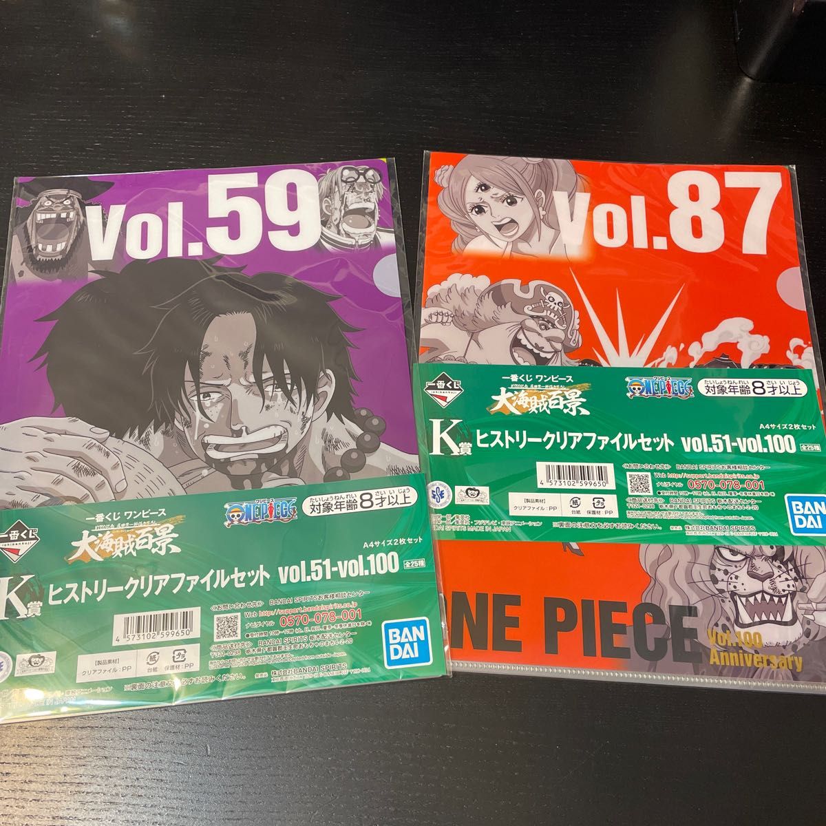 ONE PIECE 「一番くじ ワンピース ＷＴ１００記念 尾田栄一郎描き下ろし 大海賊百景」 K賞　クリアファイルセット