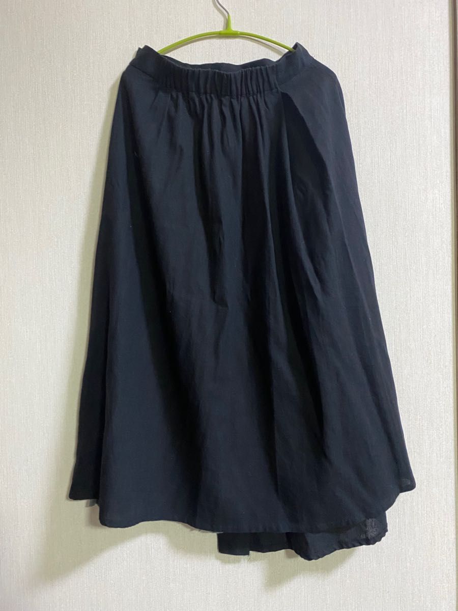merlot アシンメトリー ベルト飾り付き プリーツ スカート
