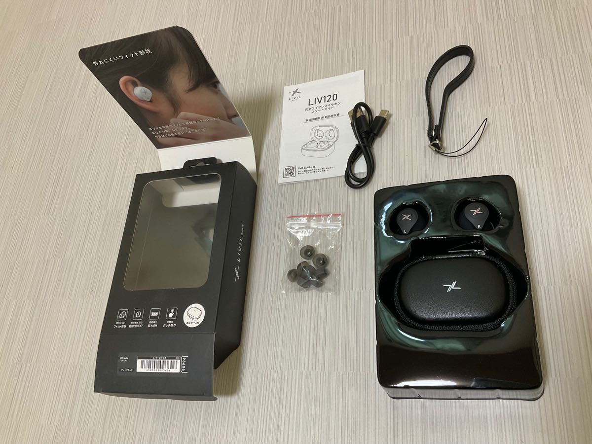 新品未使用綺麗! MSソリューションズ フルワイヤレスイヤホン LIVIL audio マットブラック LIV120-BK