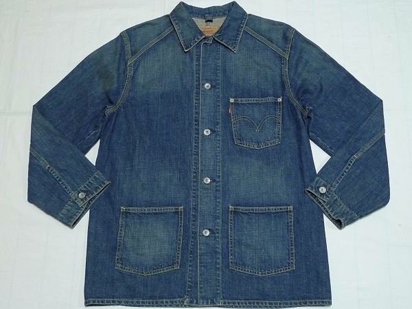 美品LEVISリーバイス[RedTab]70740SackCoatサックコートL(40)デニムカバーオールUsedWash_画像1