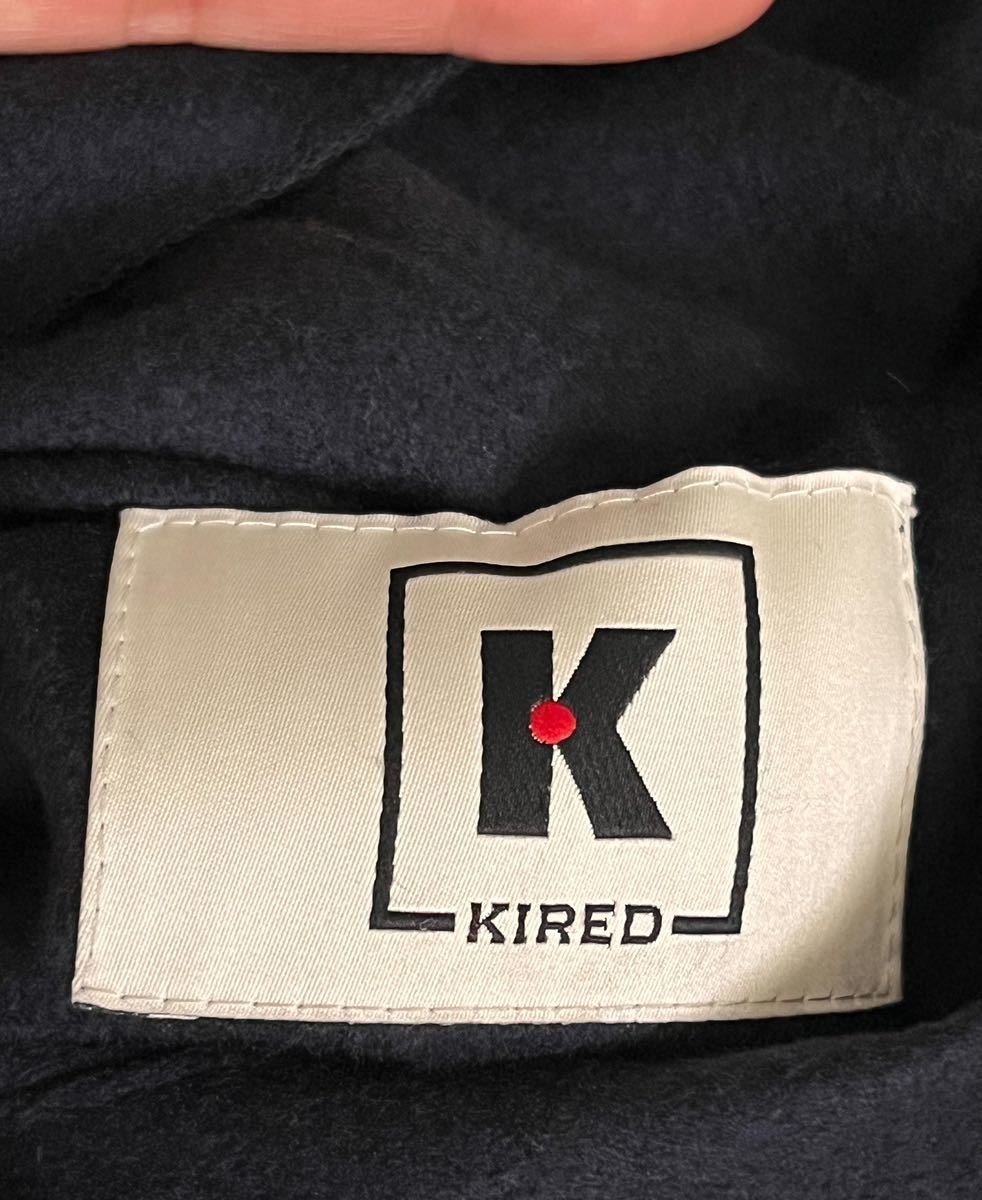 KIRED キーレッド サイズ 46 M～L ステンカラーコート リバーシブル ダークネイビー系 コート カシミヤ 100% イタリア製の画像5