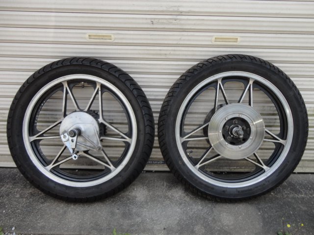 CB450N 純正 当時物 シックススターホイール 前後セット アクスル類
