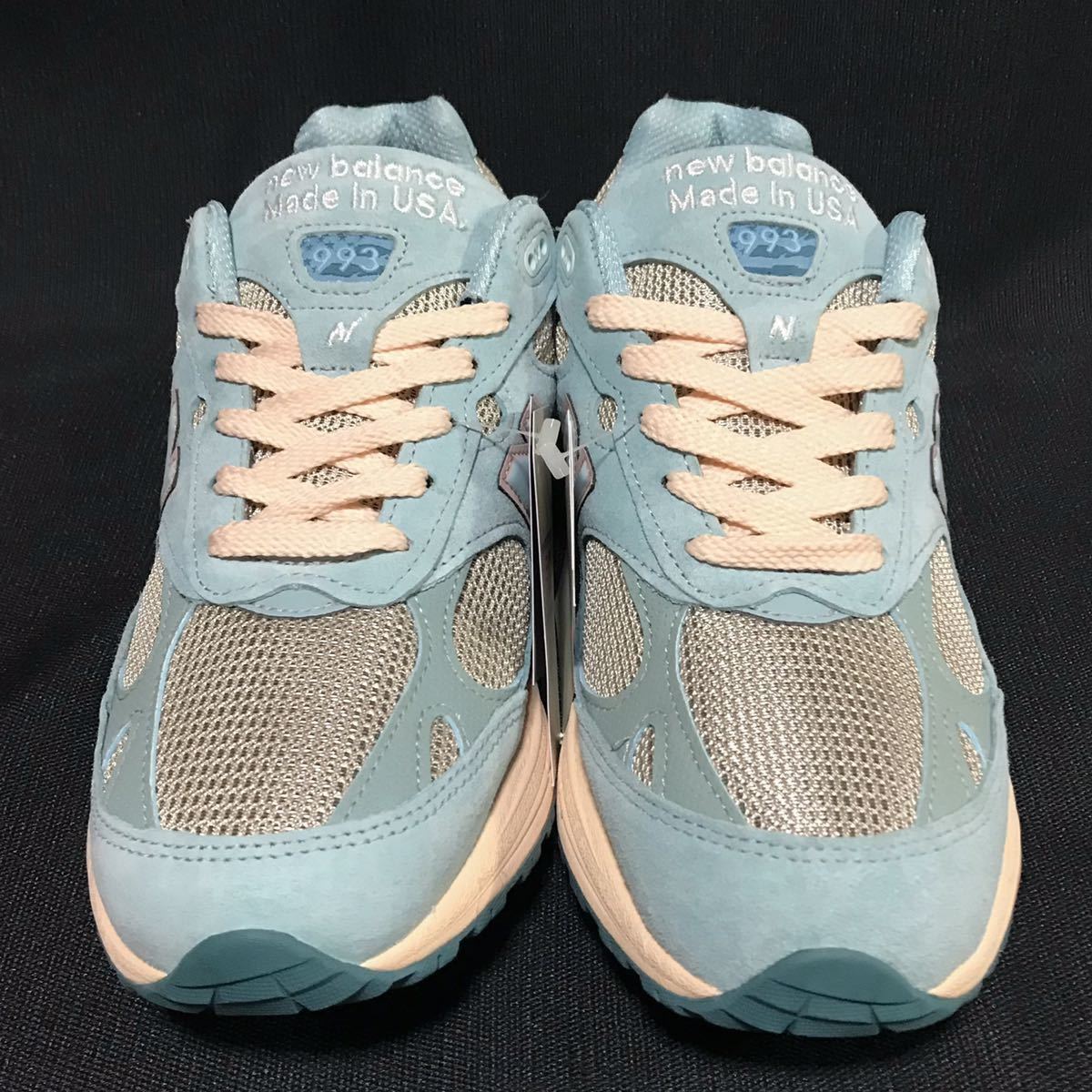 【限定】USA製 NEW BALANCE×JFG 993JF1 ニューバランス×ジョーフレッシュグッズ 993 パフォーマンスアート 27㎝ 青 スエード 新品 レア_画像3