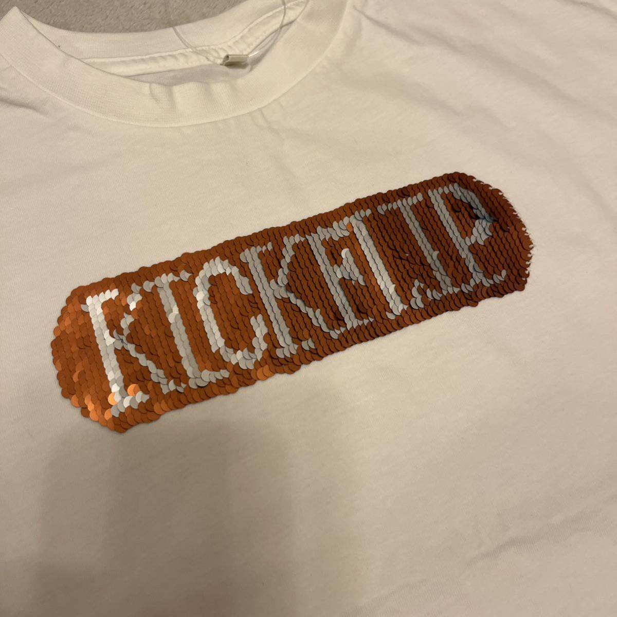 新品タグ付き】GU キッズ スパンコールTシャツ 120cm 半袖ビッグT