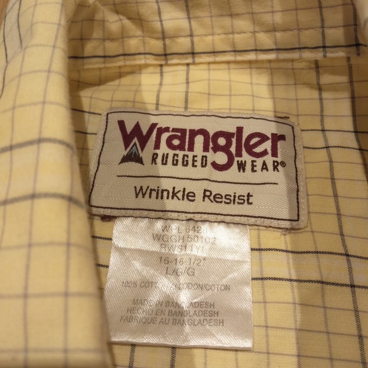 USA古着卸 Lサイズ Wrangler ラングラー チェック 胸ポケット 半袖シャツ