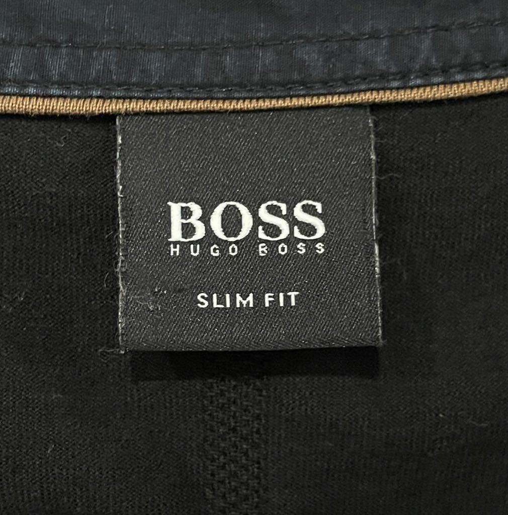  rare design Hugo Boss HUGO BOSS car - ring polo-shirt with short sleeves black black M size men's cat po possible 0 new ×
