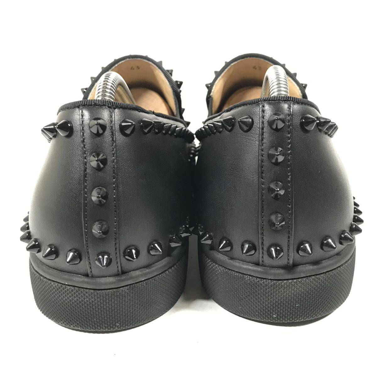 ルブタン】本物 Louboutin 靴 28cm 黒 ピックボート スタッズ