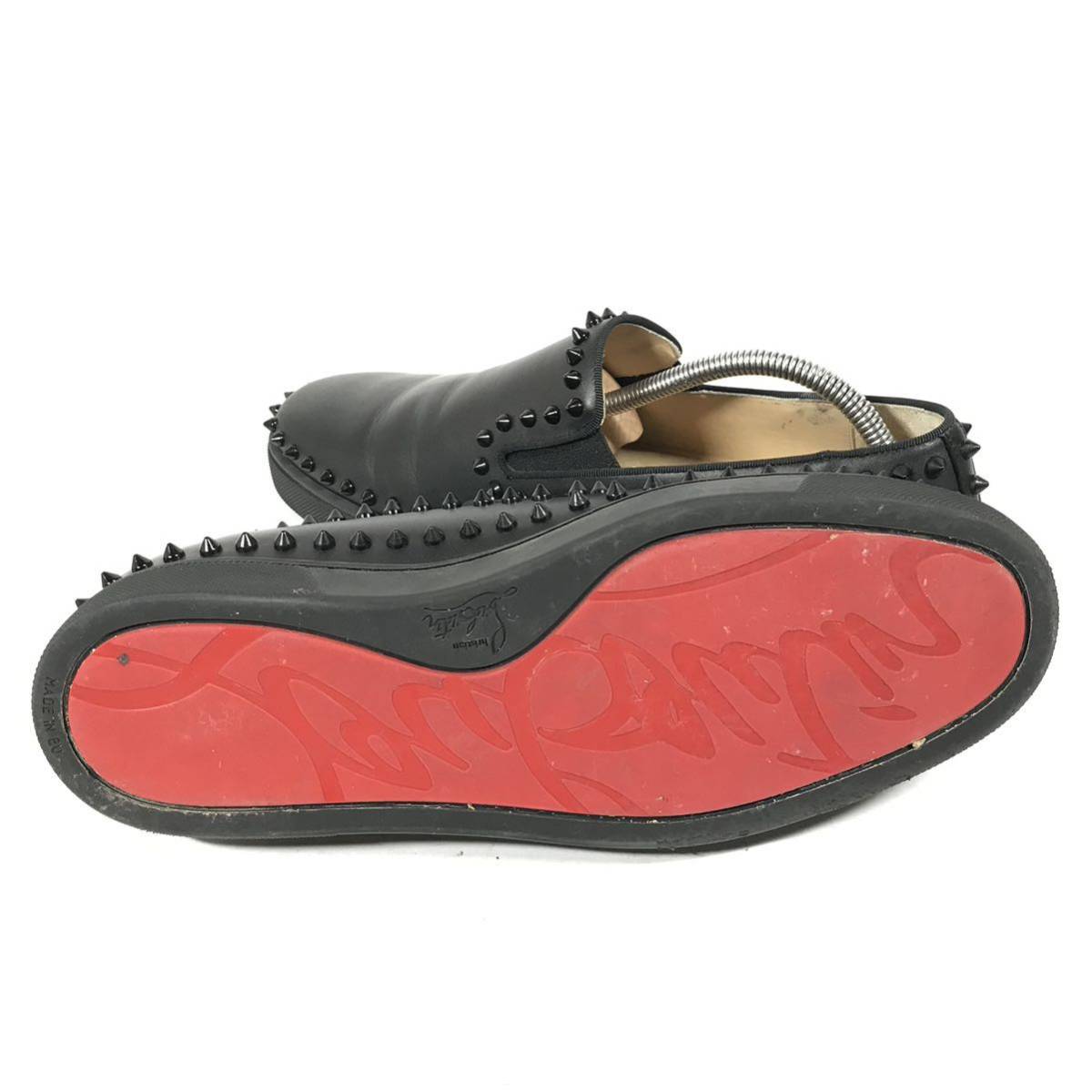 ルブタン】本物 Louboutin 靴 28cm 黒 ピックボート スタッズ