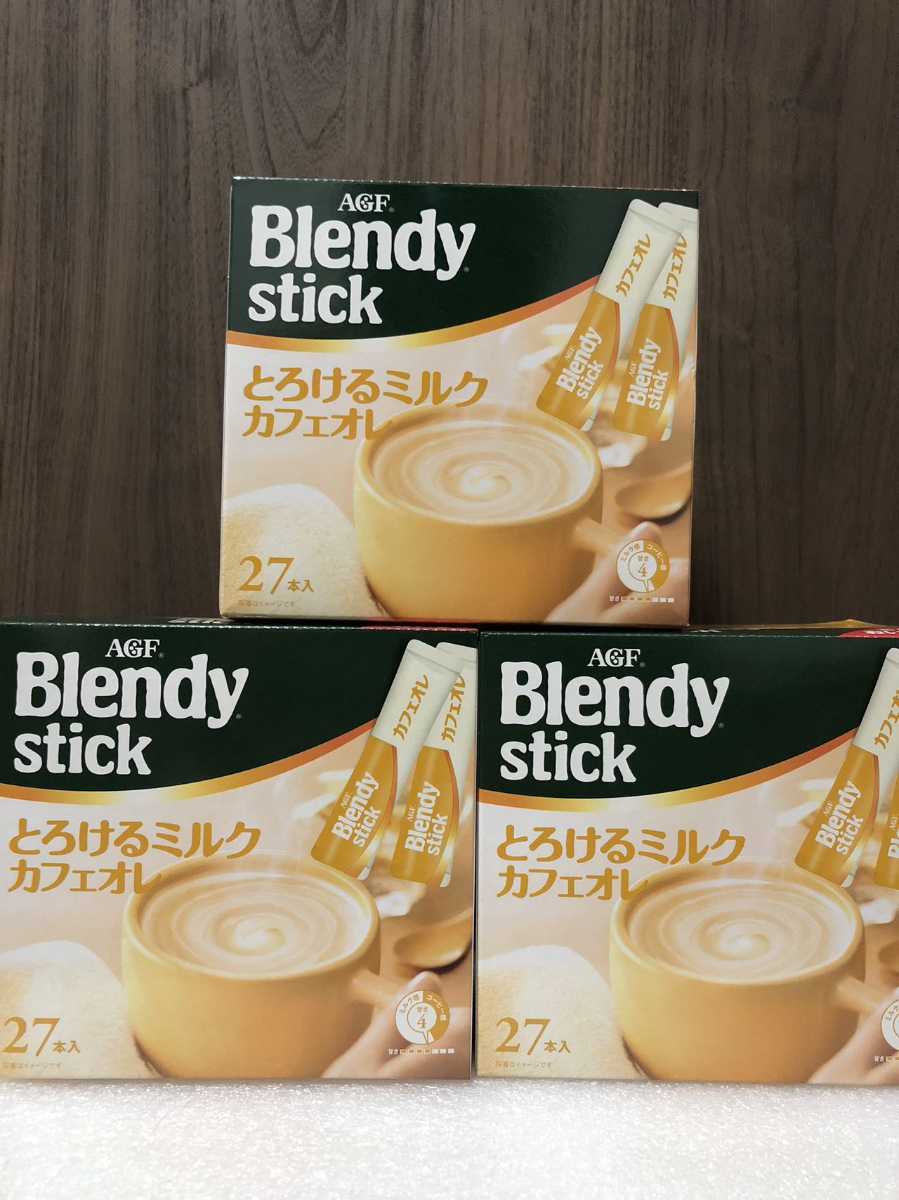 AGFb Len ti stick .... milk cafe au lait 27 pcs insertion .3 box =8 1 pcs 