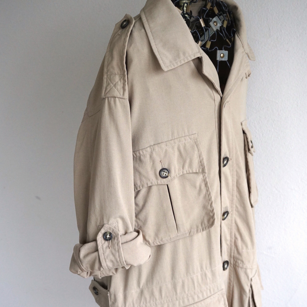 1990s Vintage LANDS END Safari jacket S sand beige Ran z end USA America abroad old clothes 