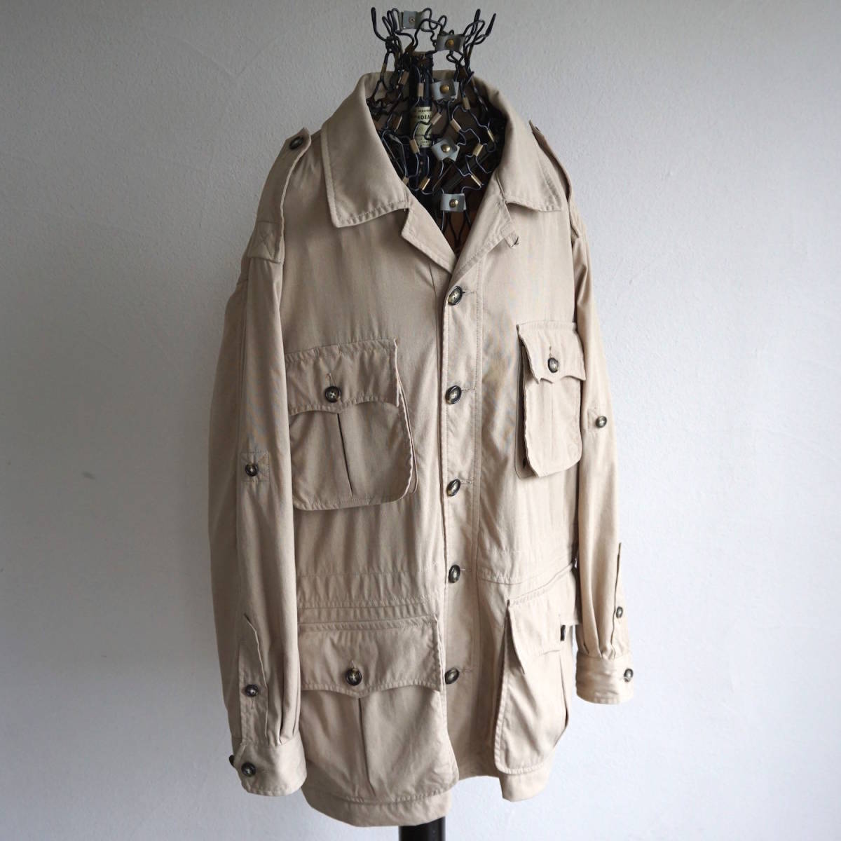 1990s Vintage LANDS END Safari jacket S sand beige Ran z end USA America abroad old clothes 