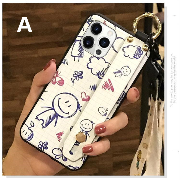 iPhone13 Pro Max ケース 6.7インチ スマホケース 保護カバー ソフト シリコン tpu バンパー タンドタイプ 耐衝撃 かわいい チェーン付き_画像2