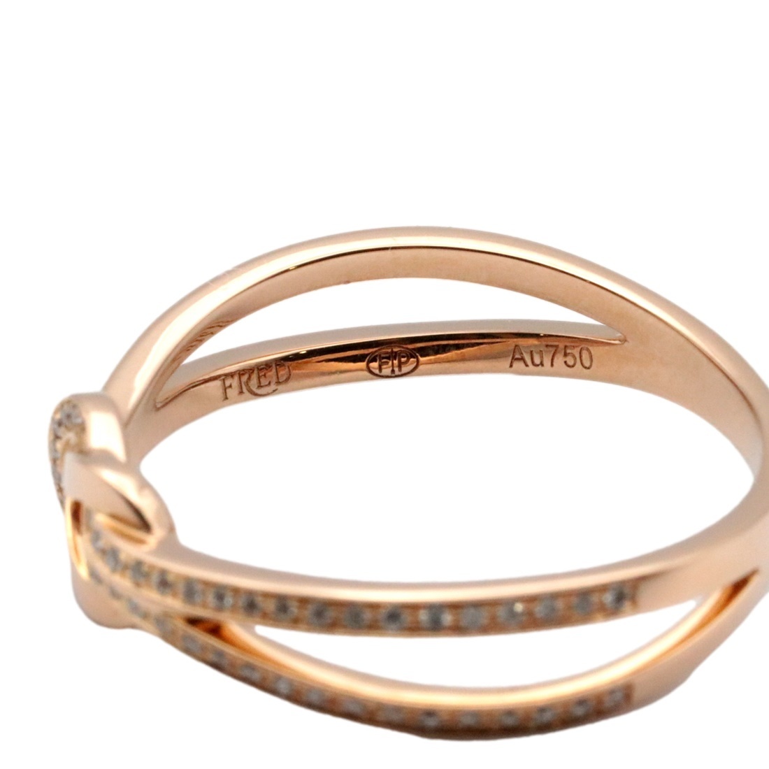  beautiful goods Fred car ns Efini half diamond ring 56 16 number Au750 K18PG pink gold lady's ring jewelry FRED