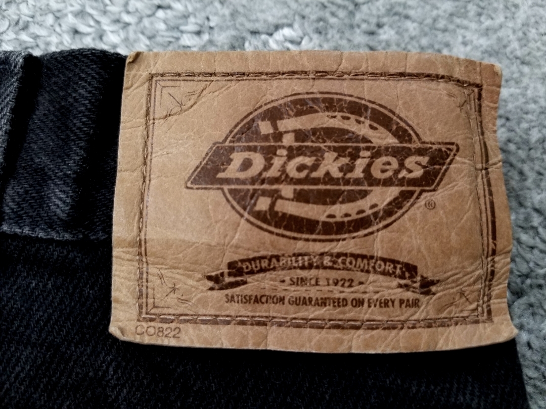 ~90s USA製 DICKIES ディッキーズ ブラックデニムショーツ w34 タロンジッパー L XL 黒 // ビンテージ バギーショーツ_画像8