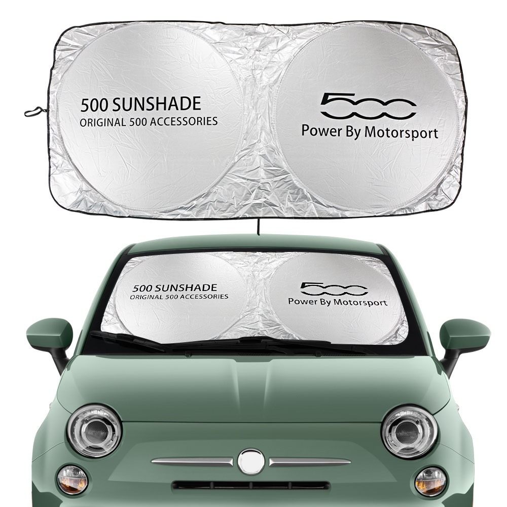 フィアット 500 車のアクセサリー UVカット 光線 サンバイザー 車のフロントガラス サンシェード 耐熱保護カバー 折りたたみ収納：zy70_画像1