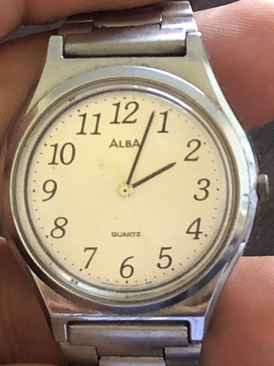 SEIKO Seiko ALBA Alba wristwatch quartz V515-6530 clock Vintage 3 hands silver face accessory accessory antique 