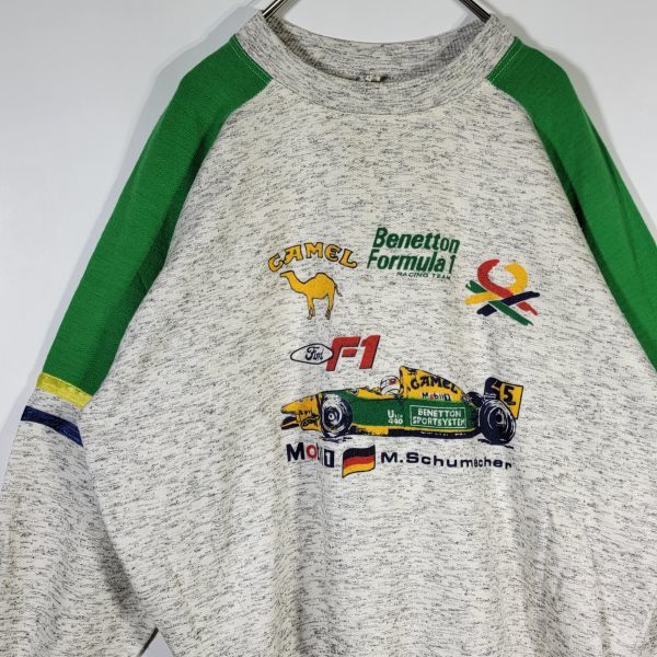 【激レア】90s ビンテージ 超美品 イタリア製 ミハエル・シューマッハ F1 トレーナー スウェット michael schumacher Lサイズ 霜降り