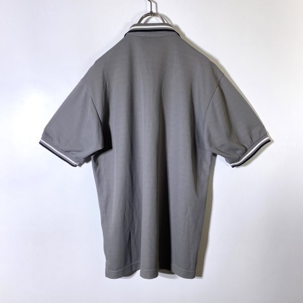 Munsingwear マンシングウェア 半袖 ポロシャツ ワンポイント グレー Mサイズ ハーフジップ ロゴ刺繍 日本製 ゴルフウェア 匿名配送の画像3
