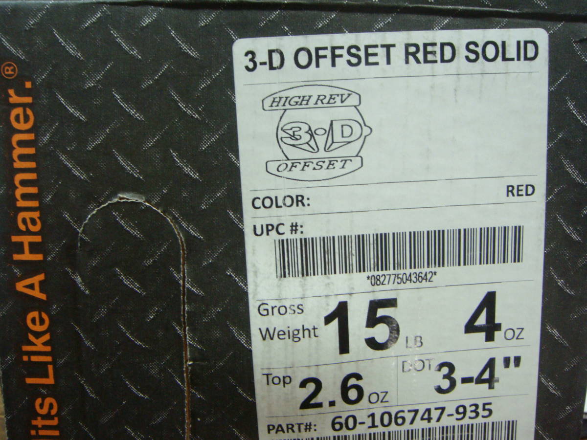 送料込み 新品 HAMMER ハンマー 3-D OFFSET RED SOLID 3D 送料込み 新品 HAMMER ハンマー 3-D OFFSET RED SOLID 3D