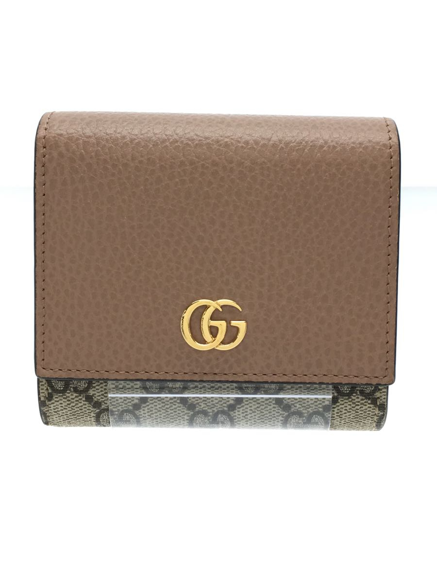 GUCCI◆2つ折り財布/レザー/BEG/総柄/598587 17WAG 5788_画像1