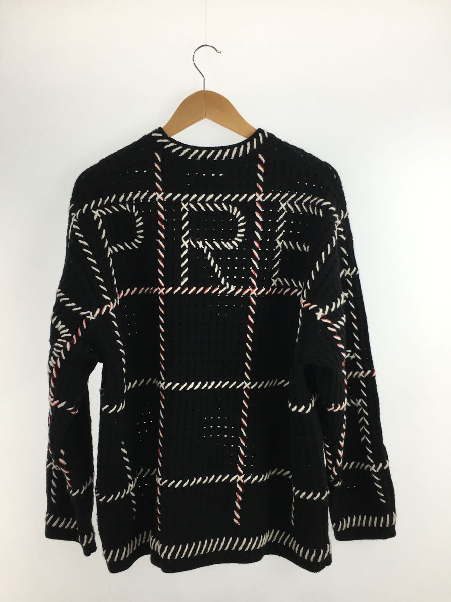 Supreme◆23SS/Quilt Stitch Sweater/L/ウール/ブラック_画像2
