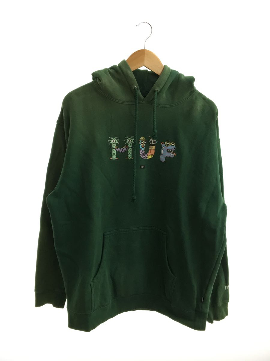 今年人気のブランド品や HUF◇パーカー/L/コットン/GRN/色褪せ有り L