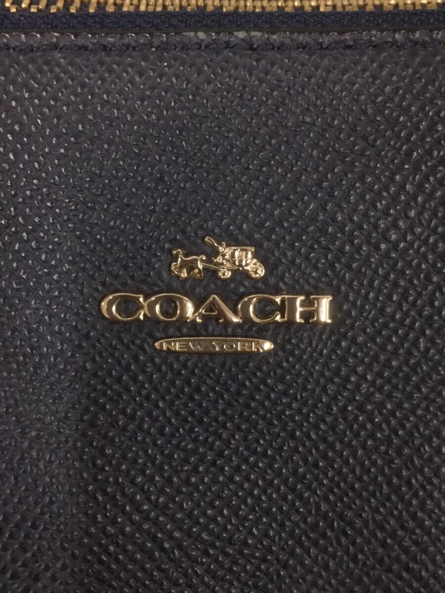 COACH◆コーチ/37140/クロスビーキャリオール/ハンドバッグ/レザー/ネイビー/無地_画像5