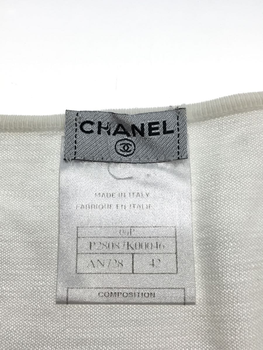 CHANEL◆半袖カットソー/42/コットン/WHT/P28087K00046/ヨゴレ有_画像3