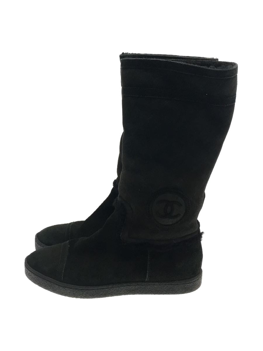 史上一番安い CHANEL◆ブーツ/37/BLK/スウェード/1G26557 23.5cm 史上一番安い CHANEL◆ブーツ/37/BLK/スウェード/1G26557 23.5cm