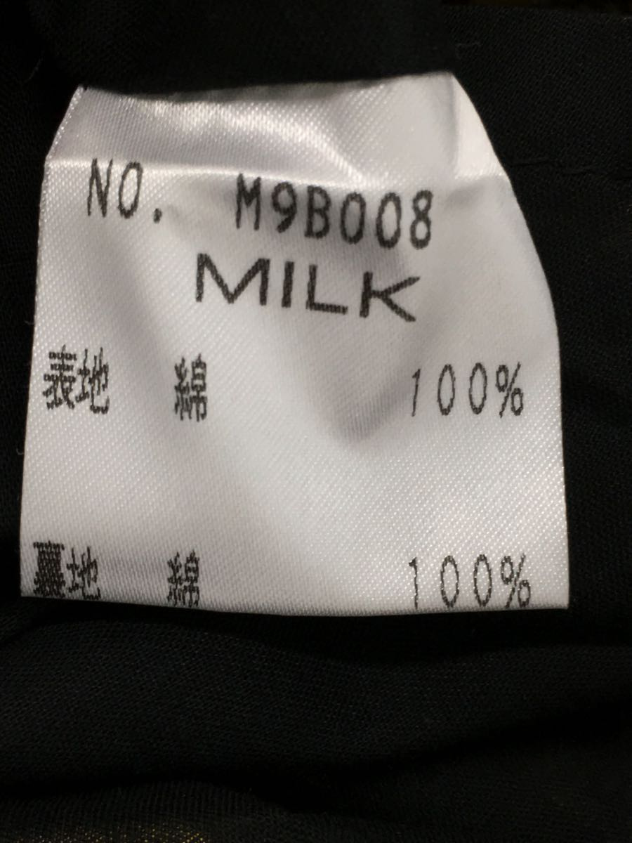 MILK◆半袖ワンピース/コットン/ブラック/総柄/フルーツ柄_画像4