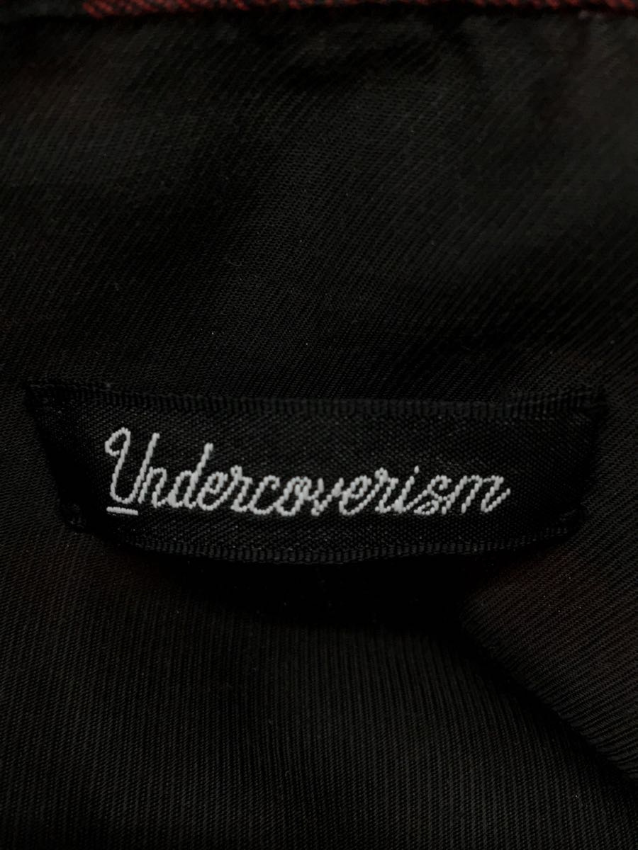 UNDERCOVERISM◆長袖シャツ/2/コットン/RED/チェック/UI2A4402/CKユガミ切替BBロングシャツ_画像3