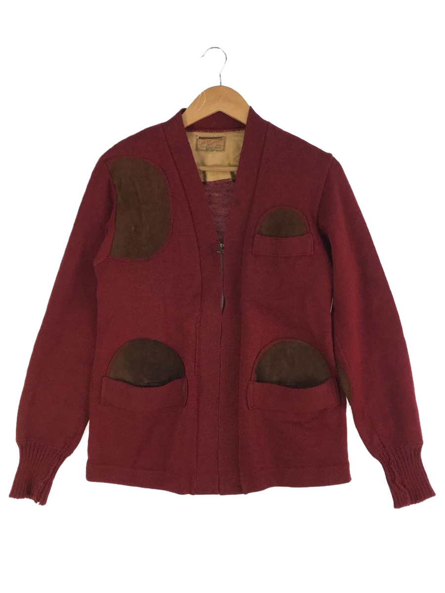 新しく着き lasley knitting◆カーディガン(厚手)/-/ウール/BRD/50S/ポケット、リブに穴有/TALON カーディガン 新しく着き lasley knitting◆カーディガン(厚手)/-/ウール/BRD/50S/ポケット、リブに穴有/TALON カーディガン