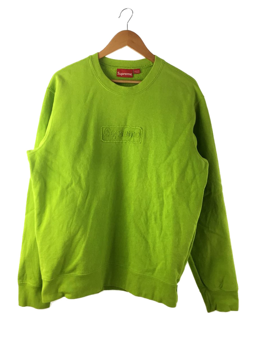 Supreme◆20SS/CUTOUT LOGO CREWNECK/スウェット/M/コットン/グリーン