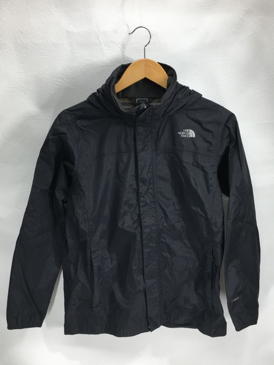 THE NORTH FACE◆マウンテンパーカー/L/ナイロン/ブラック/黒/ナイロンジャケット/ロゴ捲れ/内側劣化_画像1