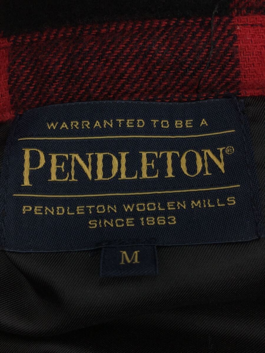 PENDLETON◆ネルシャツ/M/コットン/RED/チェック_画像3