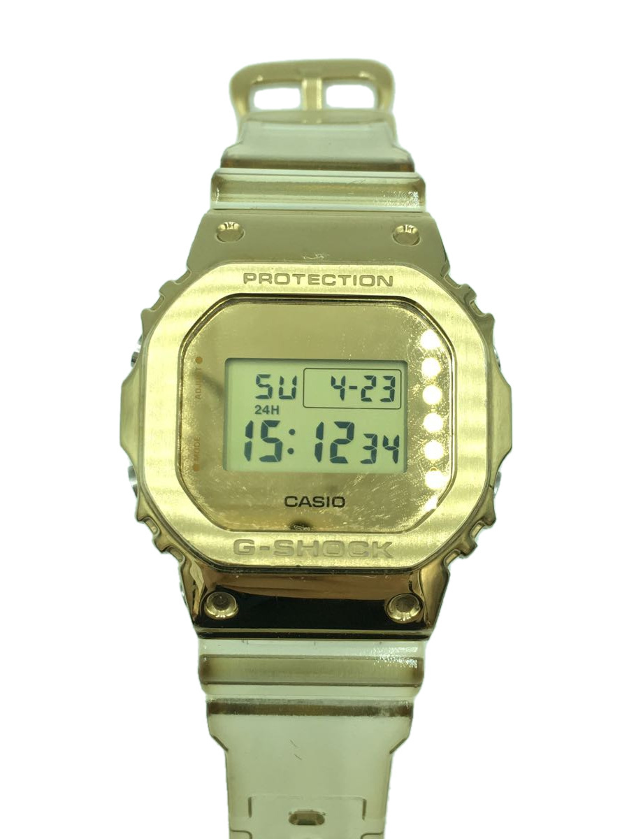 CASIO◆クォーツ腕時計_G-SHOCK/デジタル/ラバー/GLD/CLR/SS/GM-5600SG-9JF