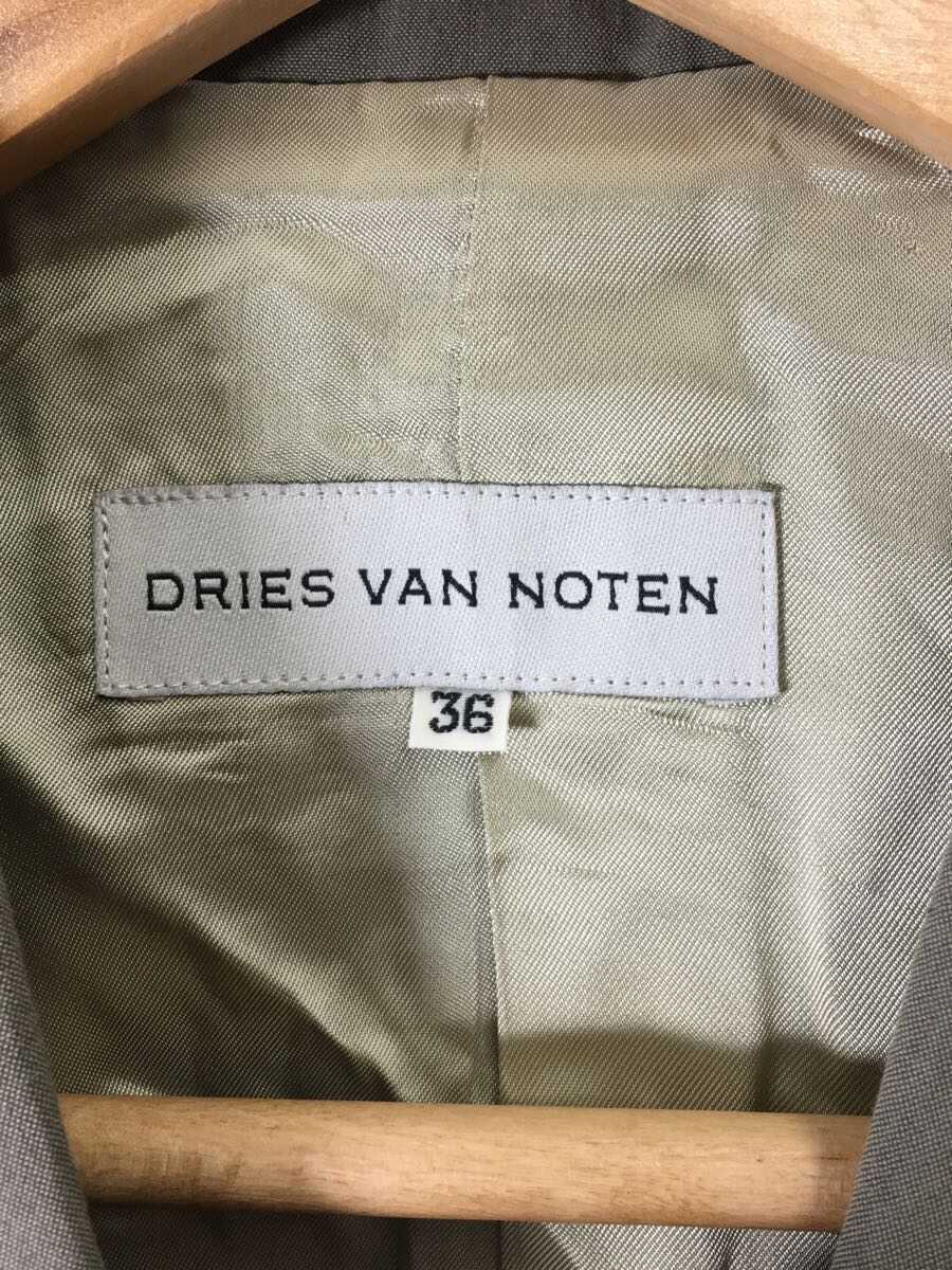 DRIES VAN NOTEN◆ライカ前/初期/アーカイブ/ピークドラペル/チェスターコート/36/コットン/GRY_画像3