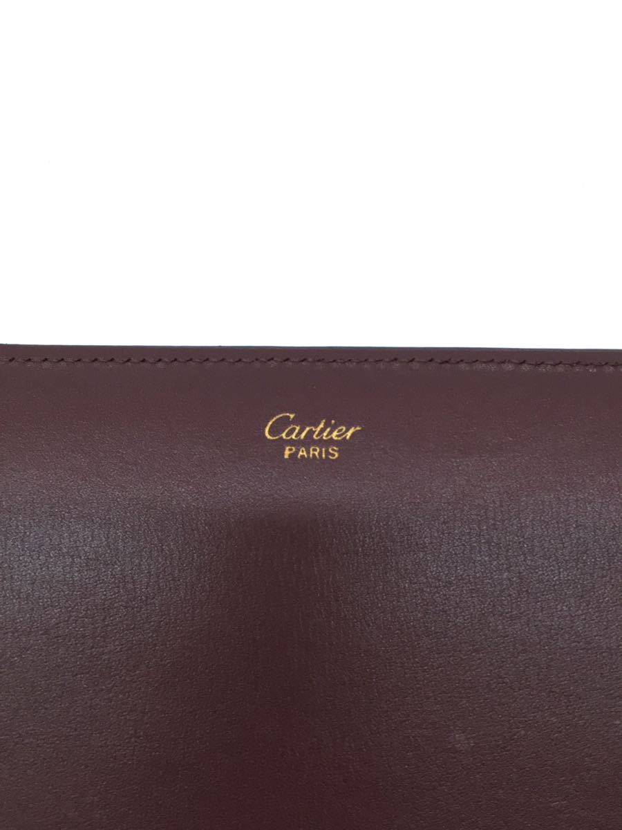 Cartier◆クラッチバッグ/レザー/ボルドー/OLD/オールド/マストライン/鞄/バック/ロゴ/カバン/ラグシ_画像3
