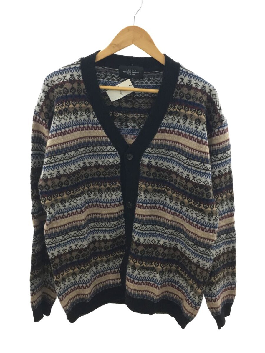 UNUSED◇22AW/Fair isle cardigan/2/ウール/BLK/US2256 www.natluk.com