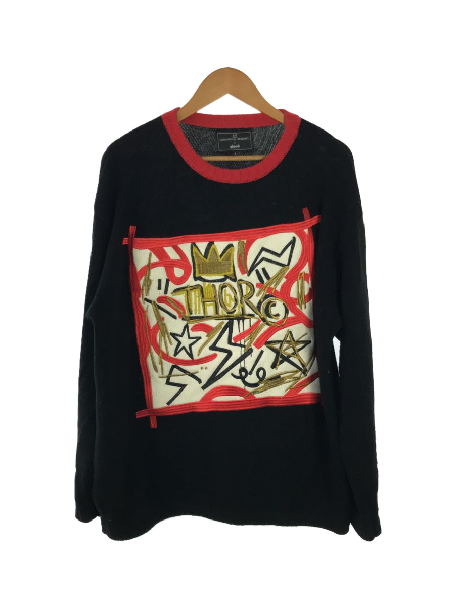 glamb◆セーター(厚手)/1/アクリル/BLK/GB15ANV/BQ13/Basquiat big knit