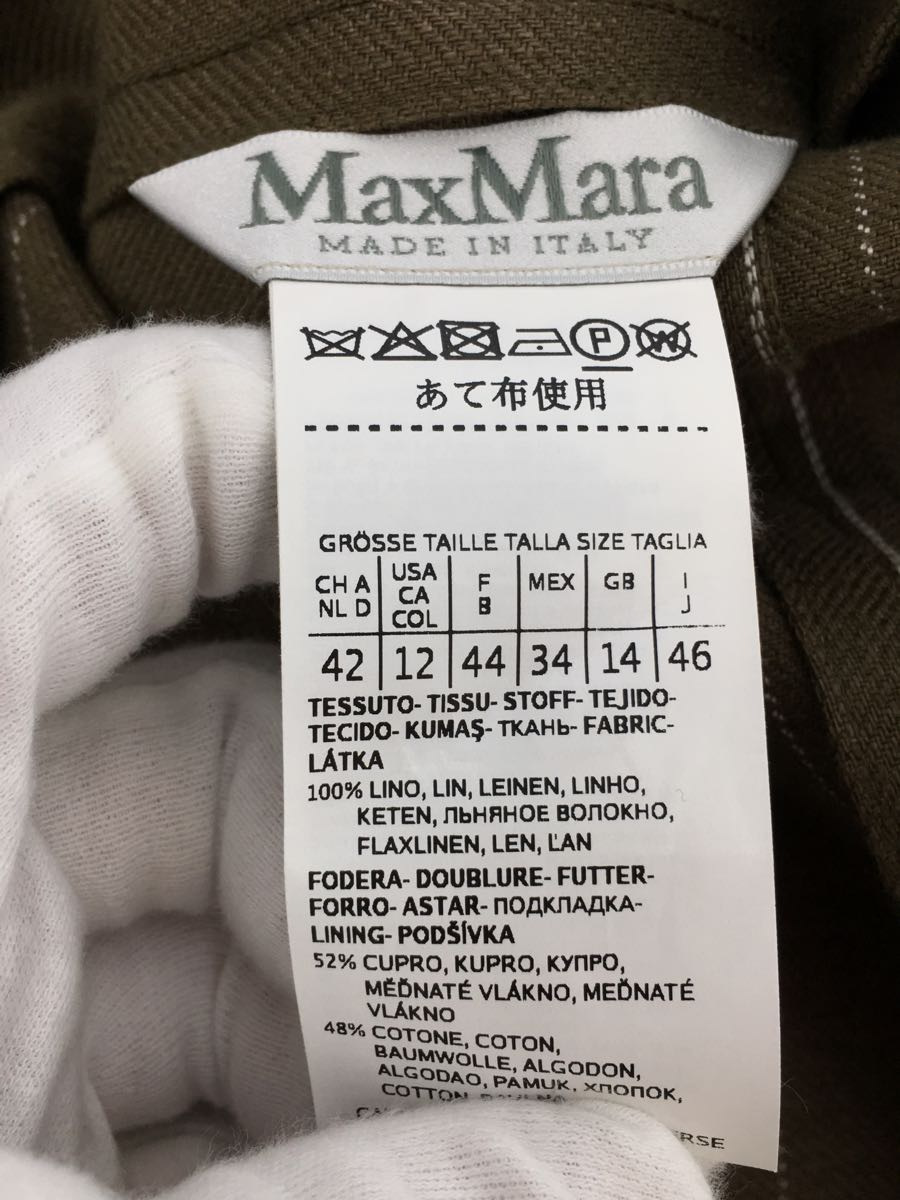 MAX MARA◆テーラードジャケット/-/リネン/BRW/ストライプ_画像4