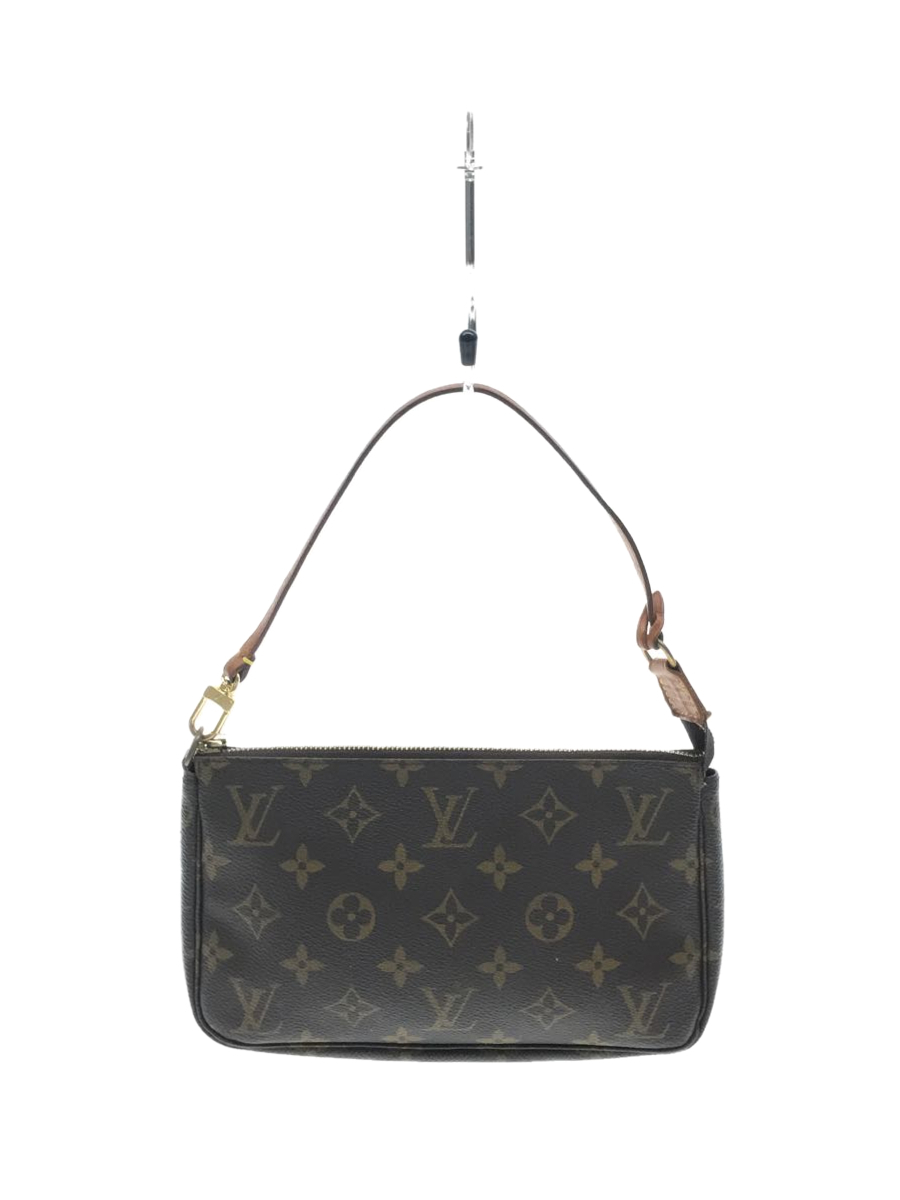 LOUIS VUITTON◆ルイヴィトン/ポシェット・アクセソワール(OLD)_モノグラム_BRW/PVC/ブラウン/茶