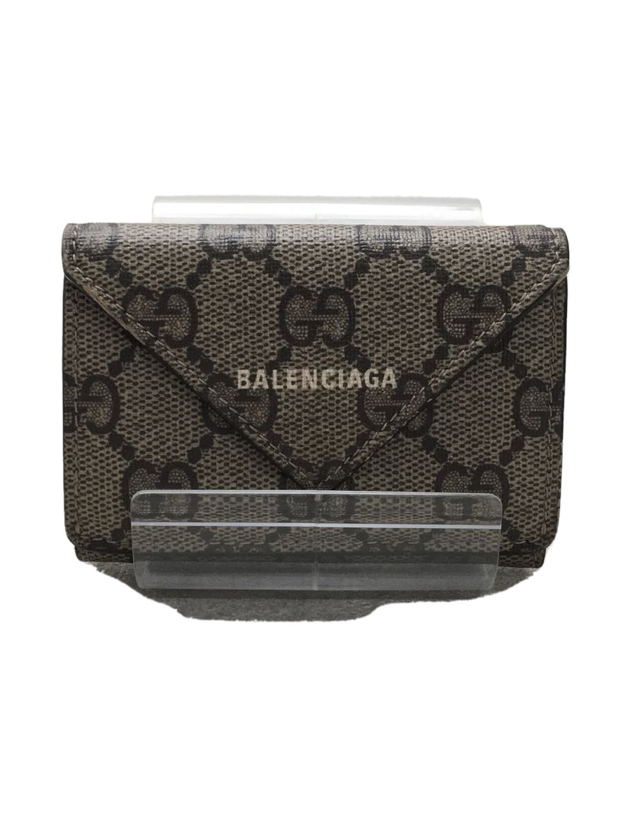 GUCCI◇3つ折り財布/GGスプリーム/BEG/総柄/レディース/681704