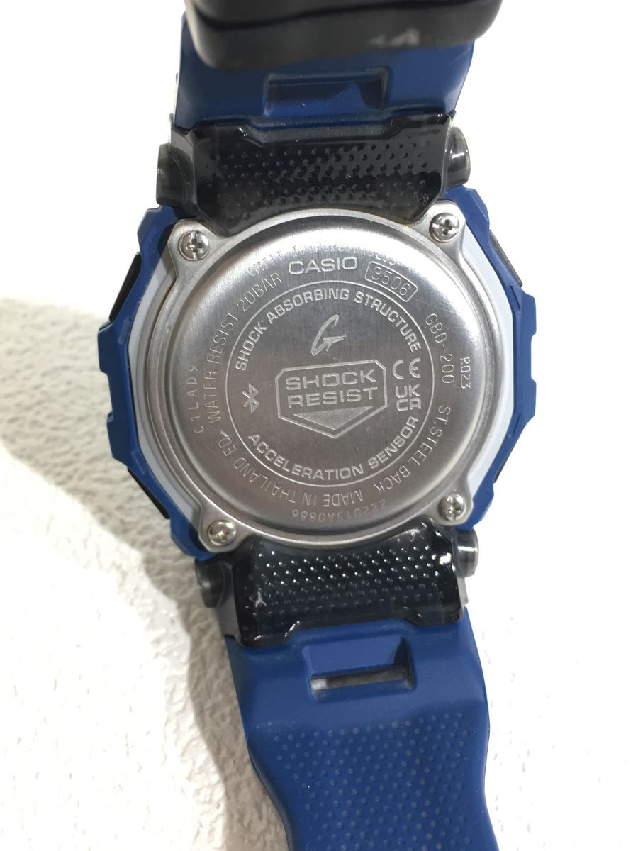 CASIO◆クォーツ腕時計_G-SHOCK/デジタル/ラバー/BLU/GBD-200-2JF_画像3