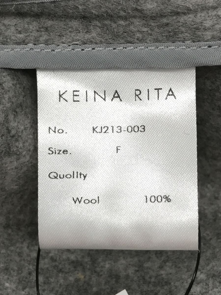 KEINA RITA/21AW/メルトンカーディガン/FREE/ウール/GRY/KJ213-003