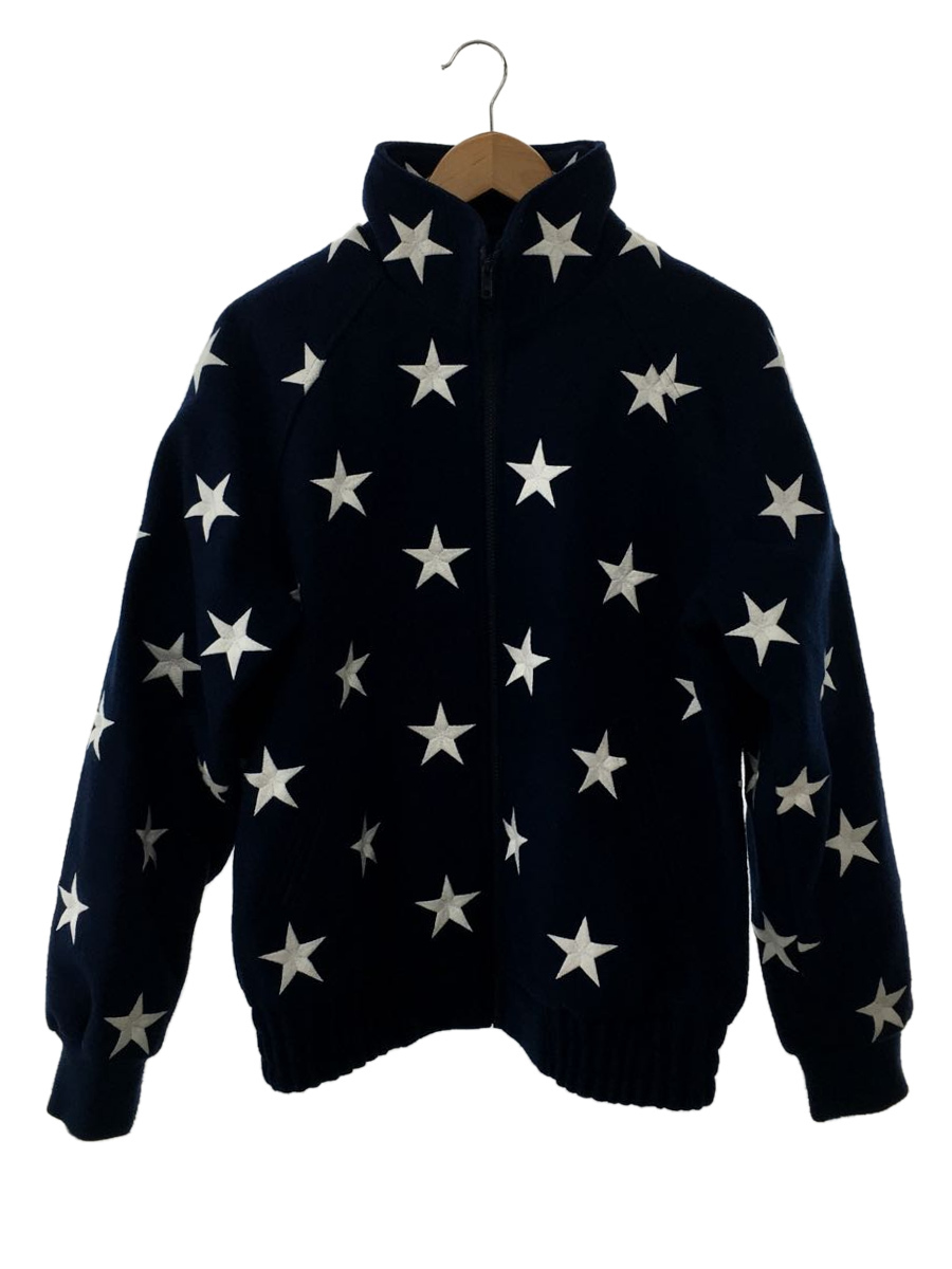 Supreme◇Stars Zip Stadium Jacket/ブルゾン/M/ウール/ネイビー