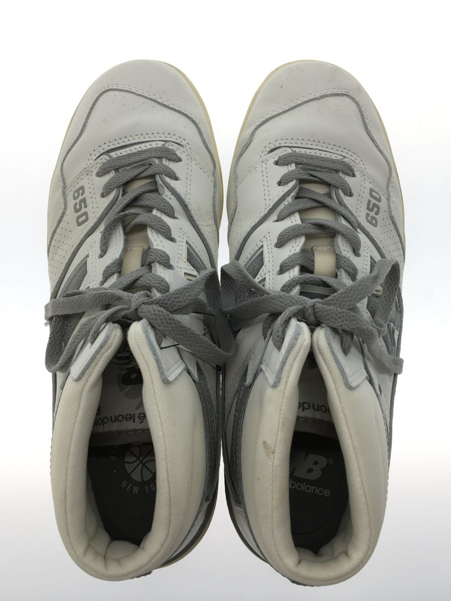 NEW BALANCE◆ハイカットスニーカー/28cm/WHT// BB650RA1_画像4