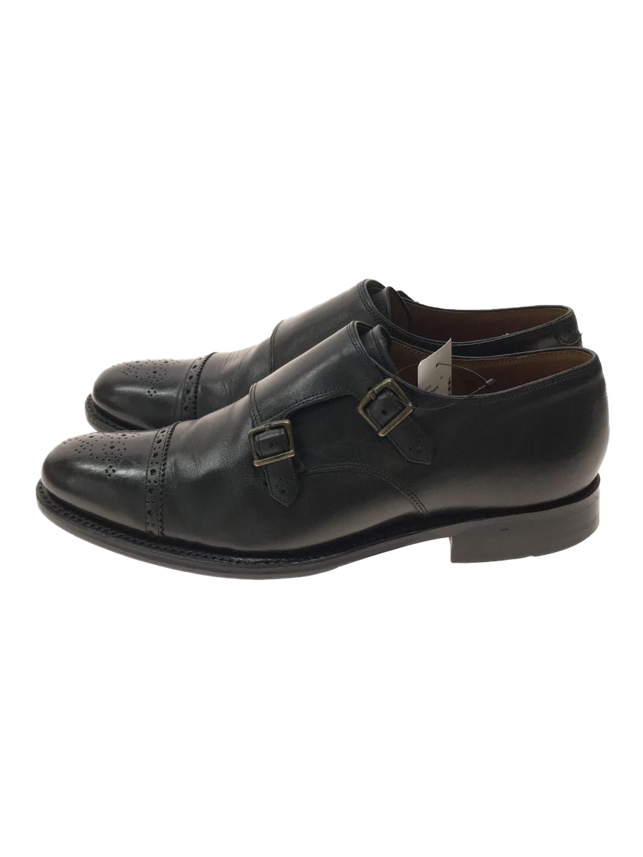 GRENSON◆ドレスシューズ/US7.5/BLK/レザー/メダリオン/ダブルモンク