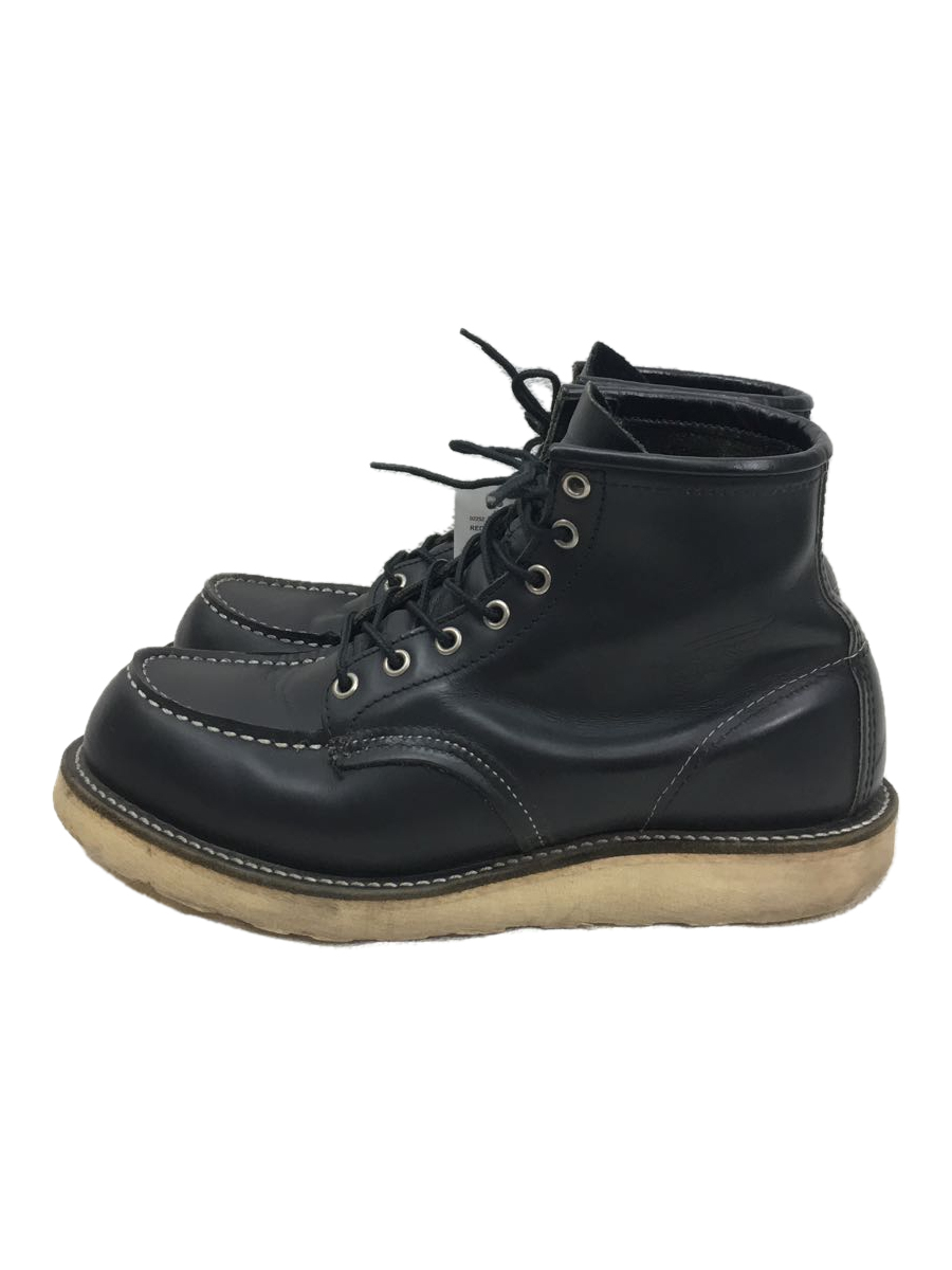 RED WING◆レースアップブーツ・6インチクラシックモックトゥ/US7.5/BLK